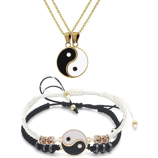 4-piece Yin Yang Couples Jewelry Set